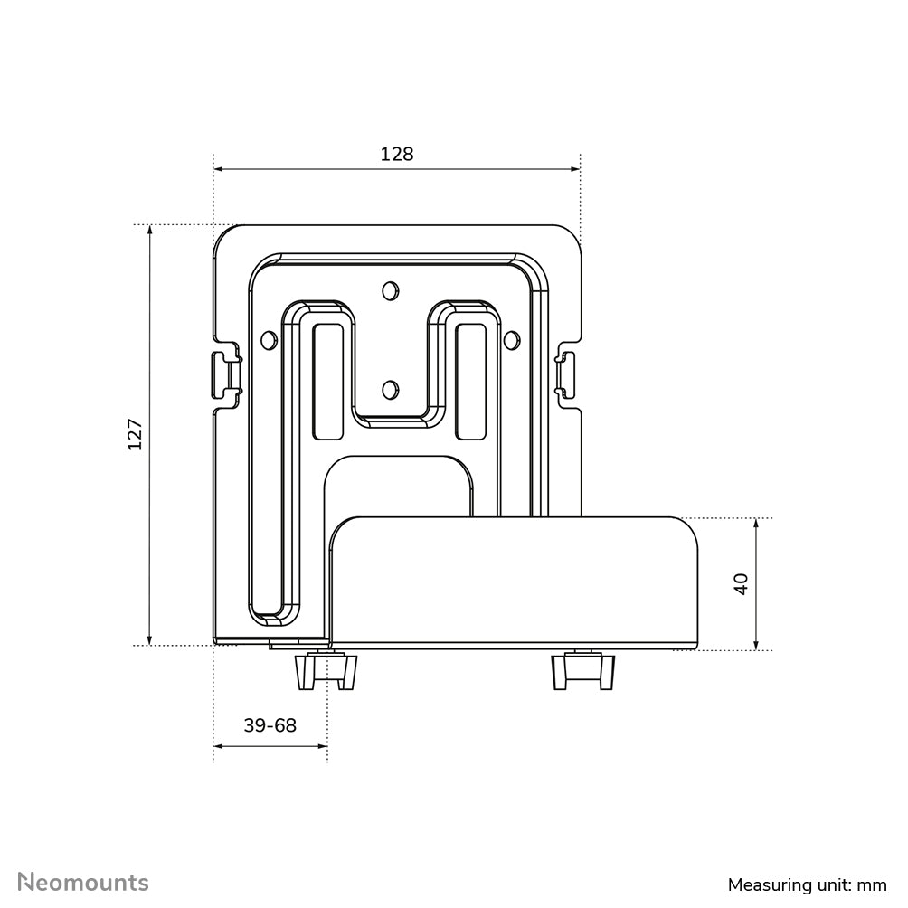 NEOMOUNTS BY NEWSTAR Universal Mediabox Mount 47-76mm depth also suited for Apple TV black