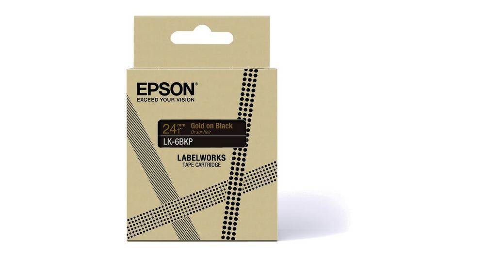 Epson Metallic Black/Gold 24mm LK-6BKP C53S672096