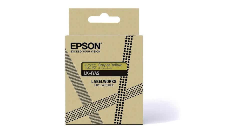 Epson Soft Yellow/Gray 12mm LK-4YAS C53S672104
