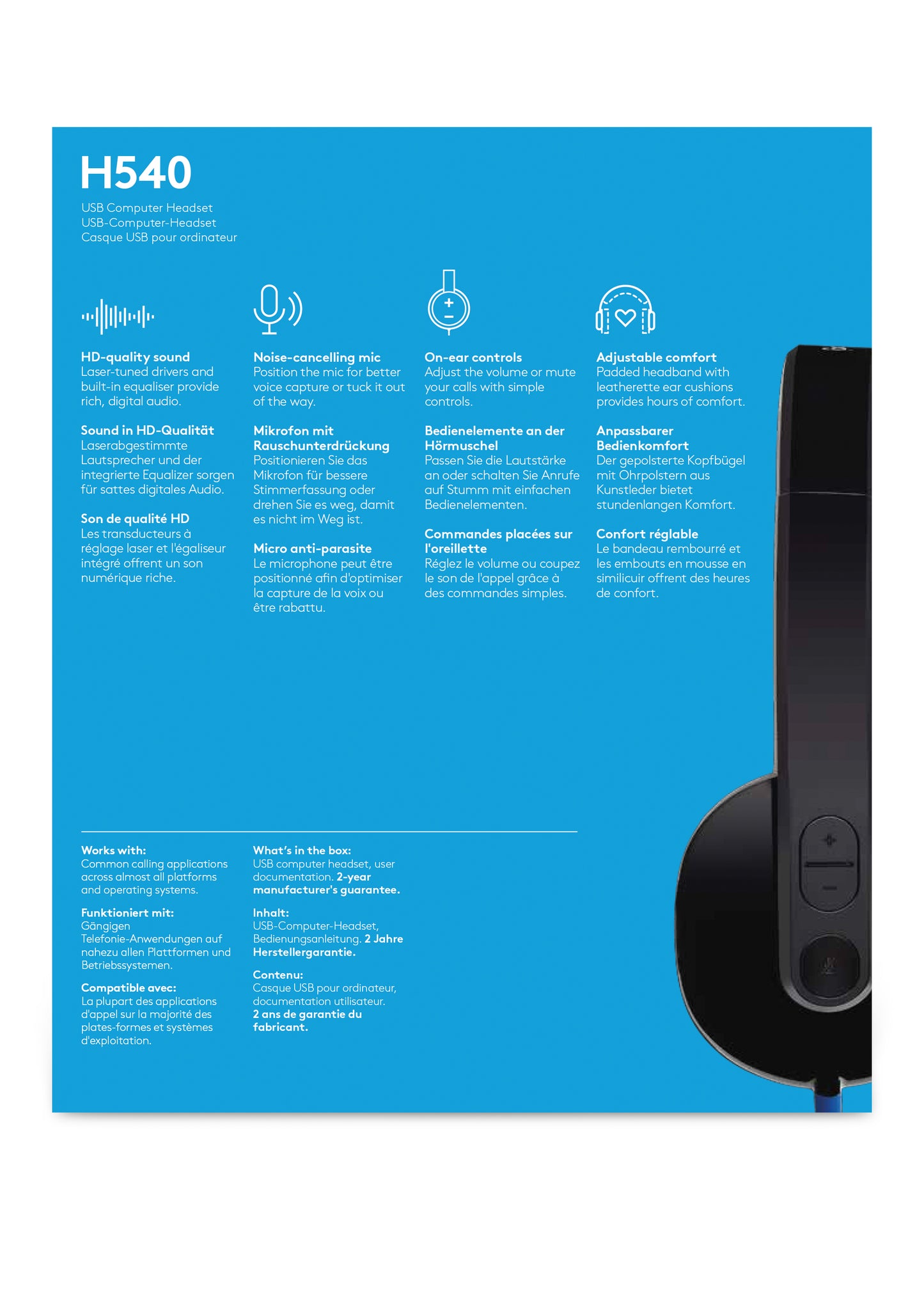 LOGITECH USB HEADSET H540