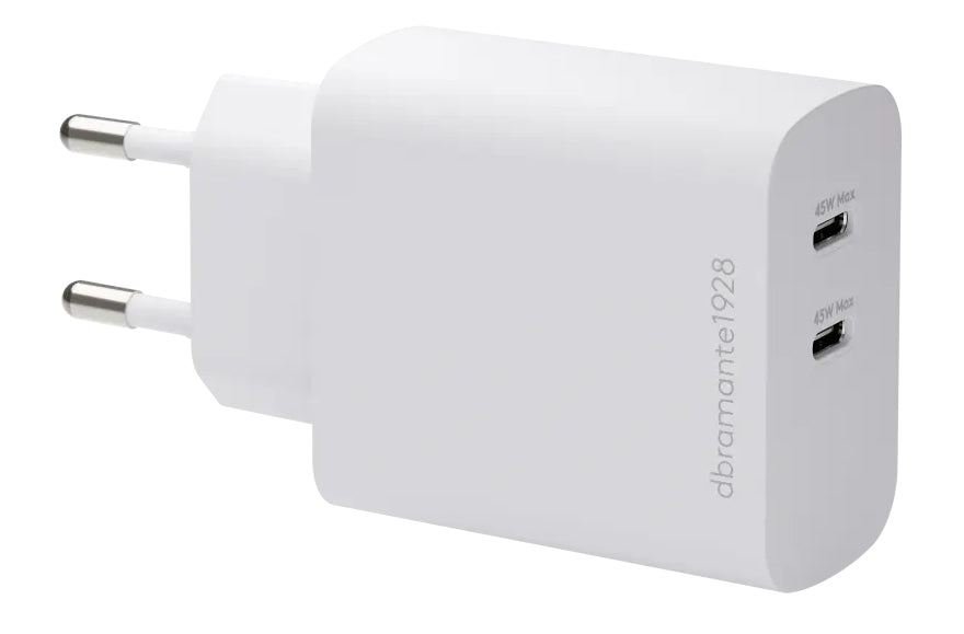 EU Wall Chrg-2xUSB-C 45W-WHT