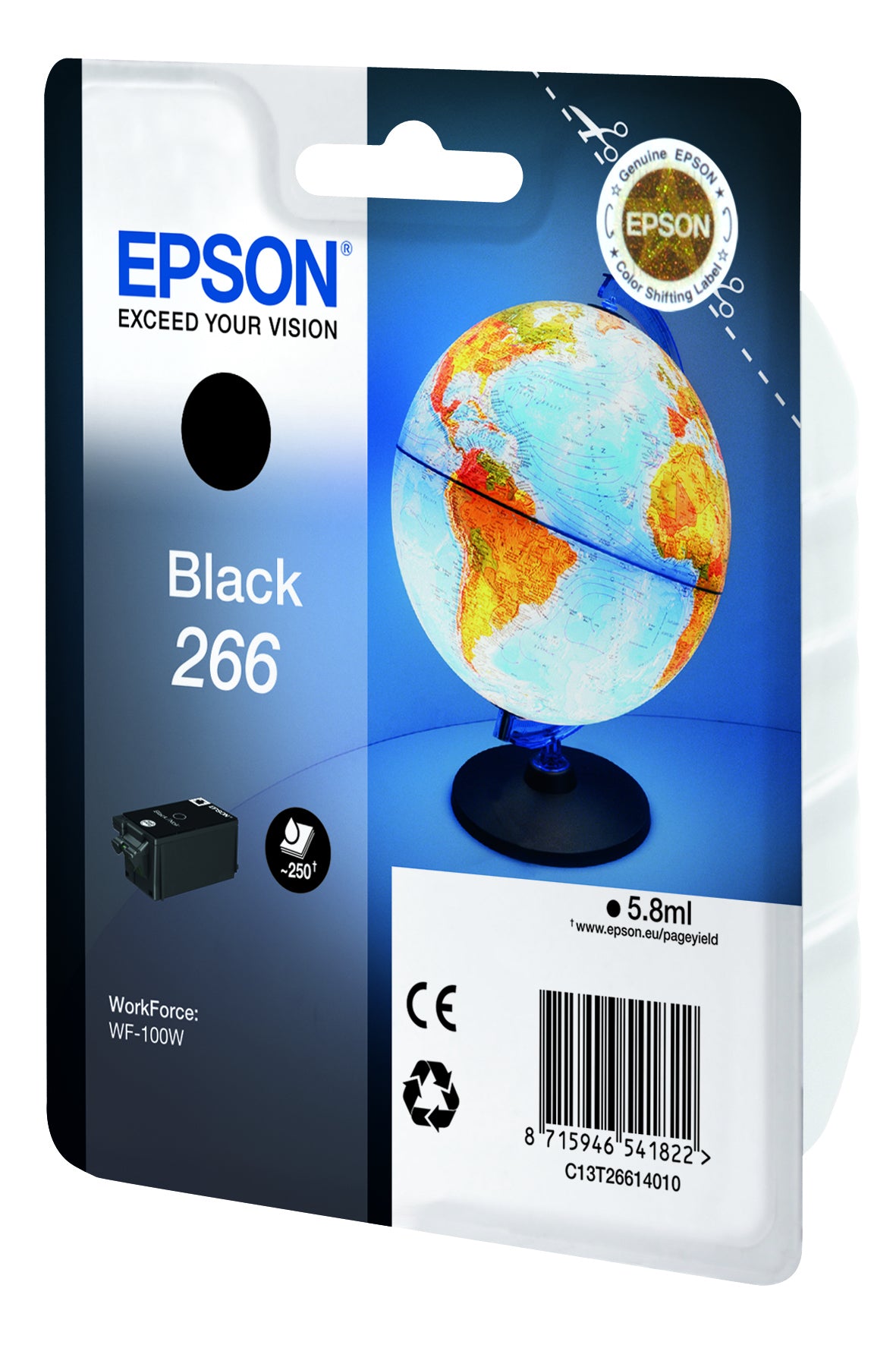 Singlepack Black 266 ink cartr. C13T26614010