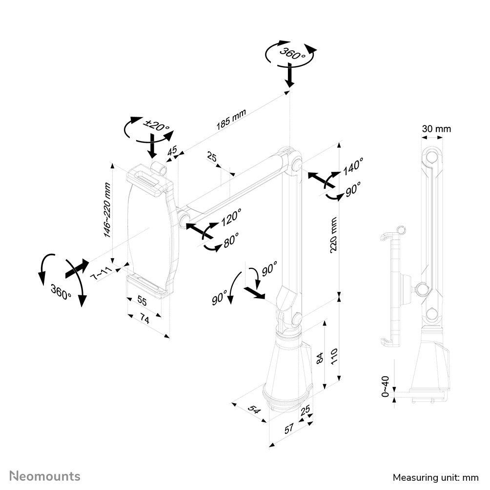 Tablet & Smartphone Arm (universel for all tablets & smartphones)