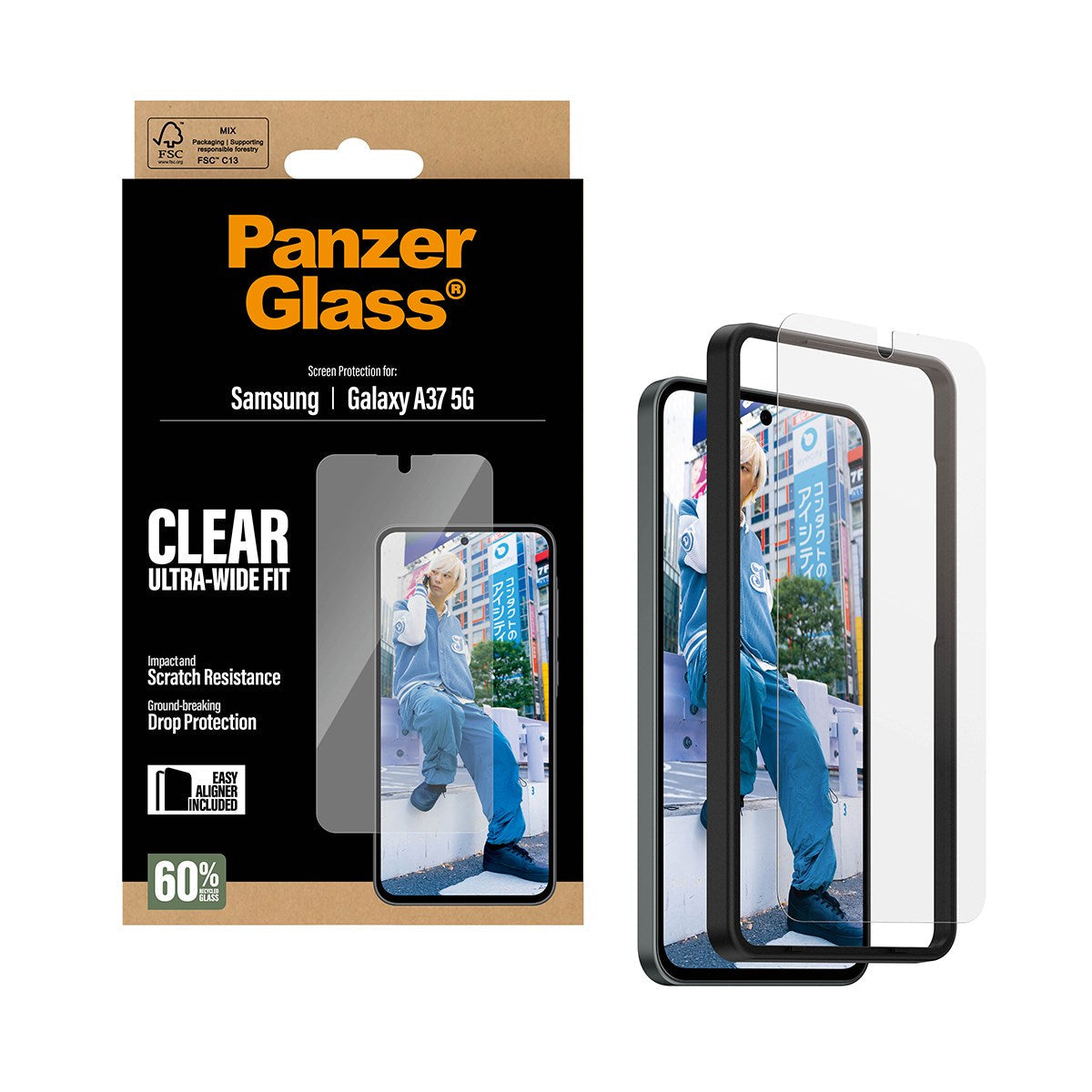 PanzerGlass Screen Protector Ultra-Wide Fit - Clear - Samsung Galaxy A37 5G