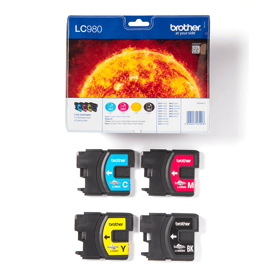 Brother LC980VALBP inktcartridge pakket cyaan / magenta / geel / zwart