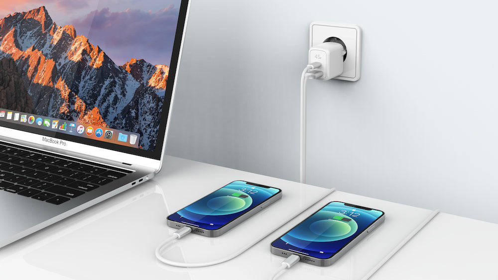 BeHello Charger USB-C GAN 45W USB-A Whte