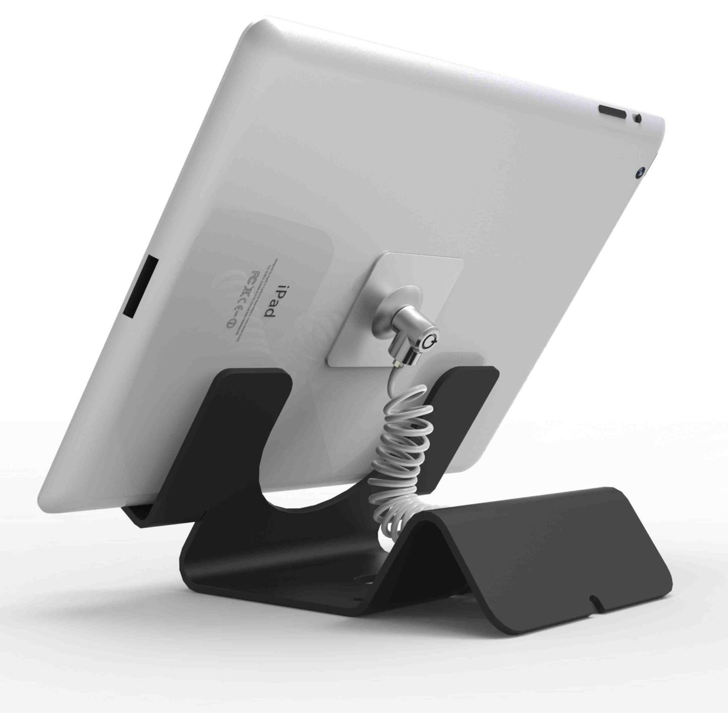 UNI TABLET HOLDER WITH COILED CABLE BK CL12CUTHBB