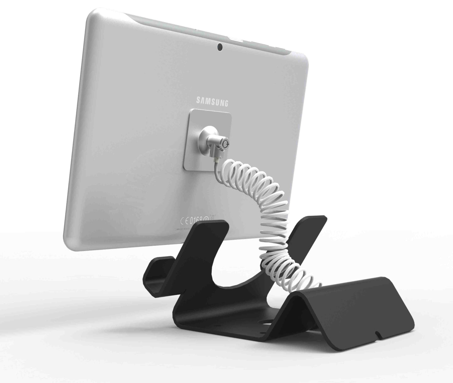 UNI TABLET HOLDER WITH COILED CABLE BK CL12CUTHBB