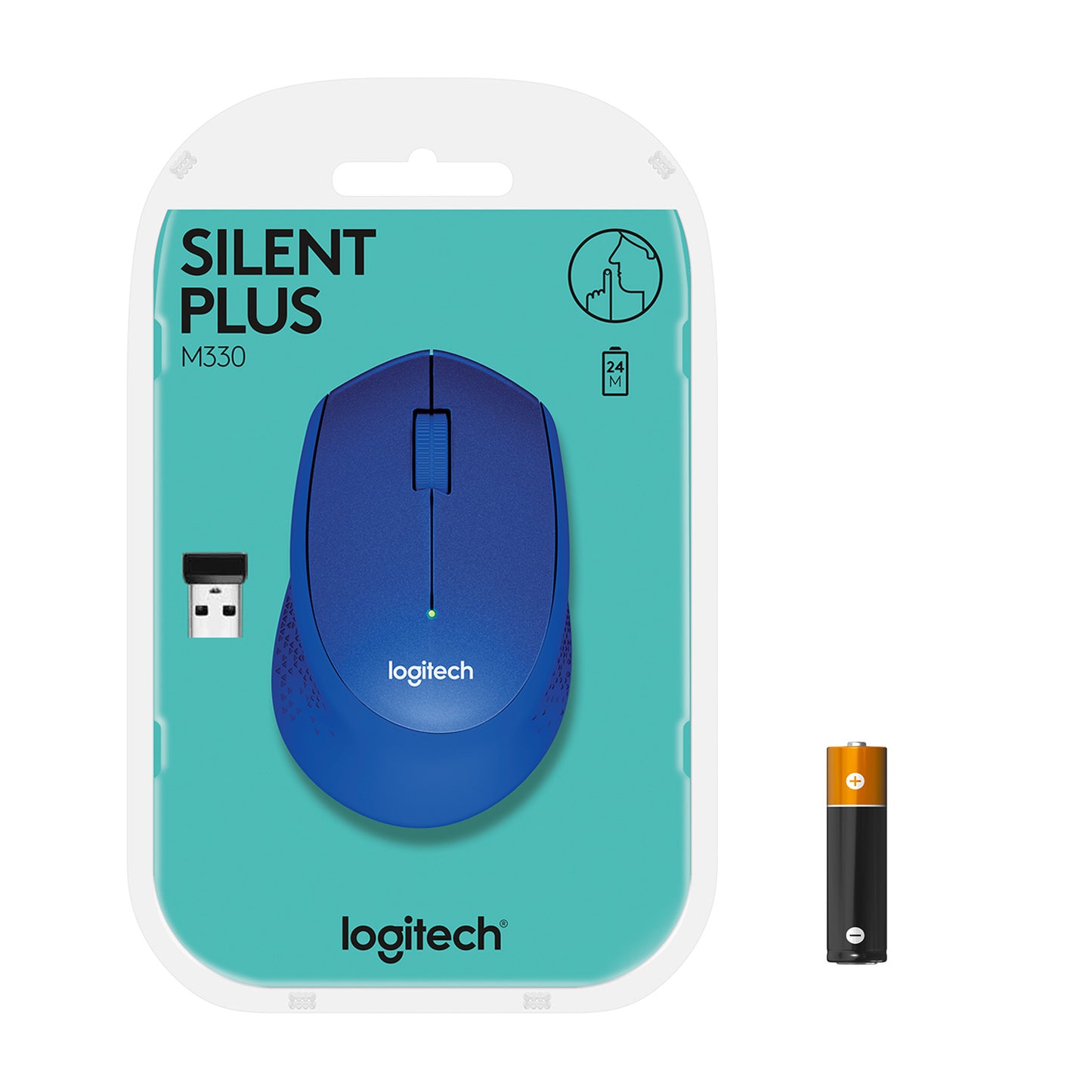 Logitech Wireless Mouse M330 Silent Plus Blue