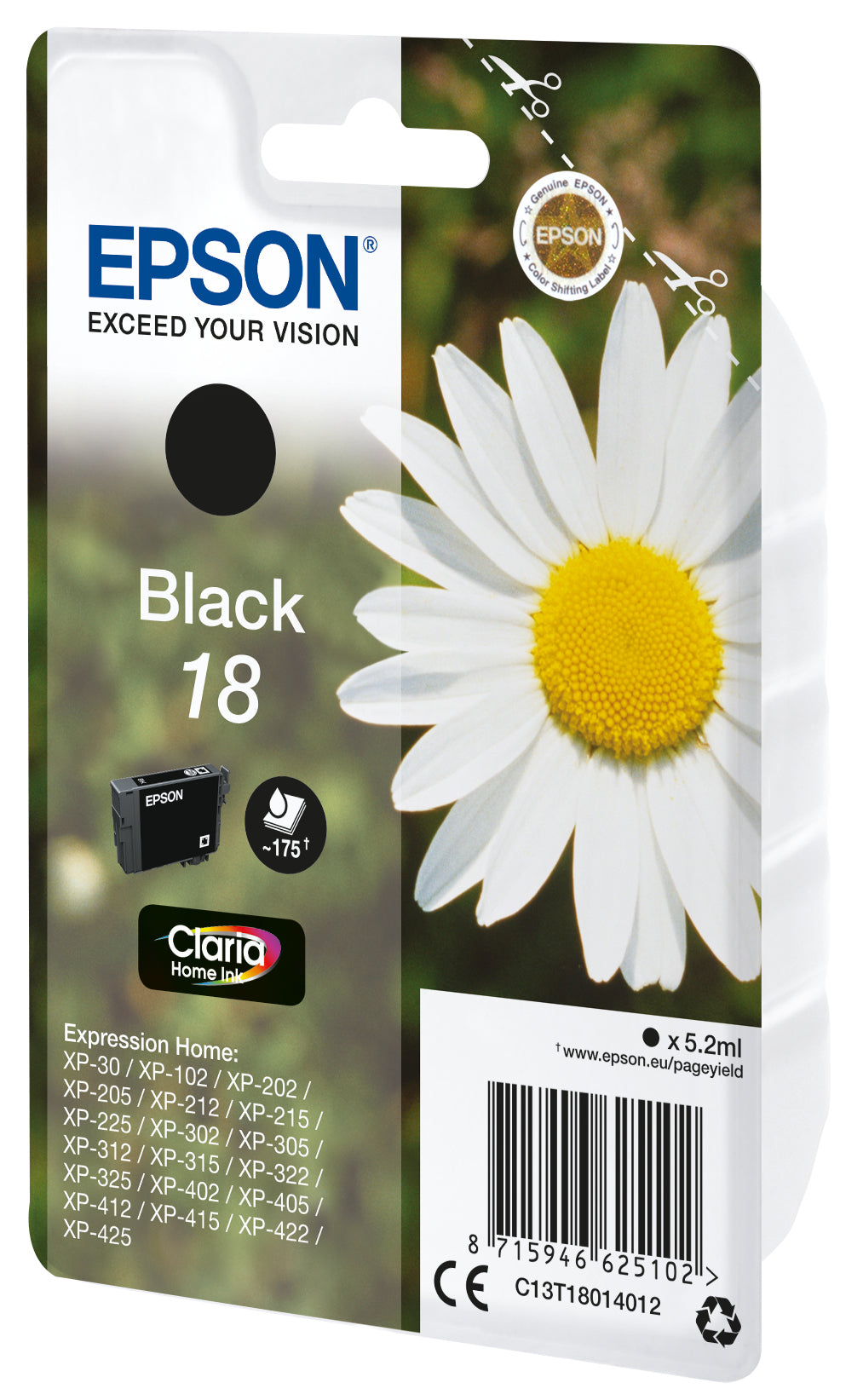 Singlepack Black 18 Claria Home Ink