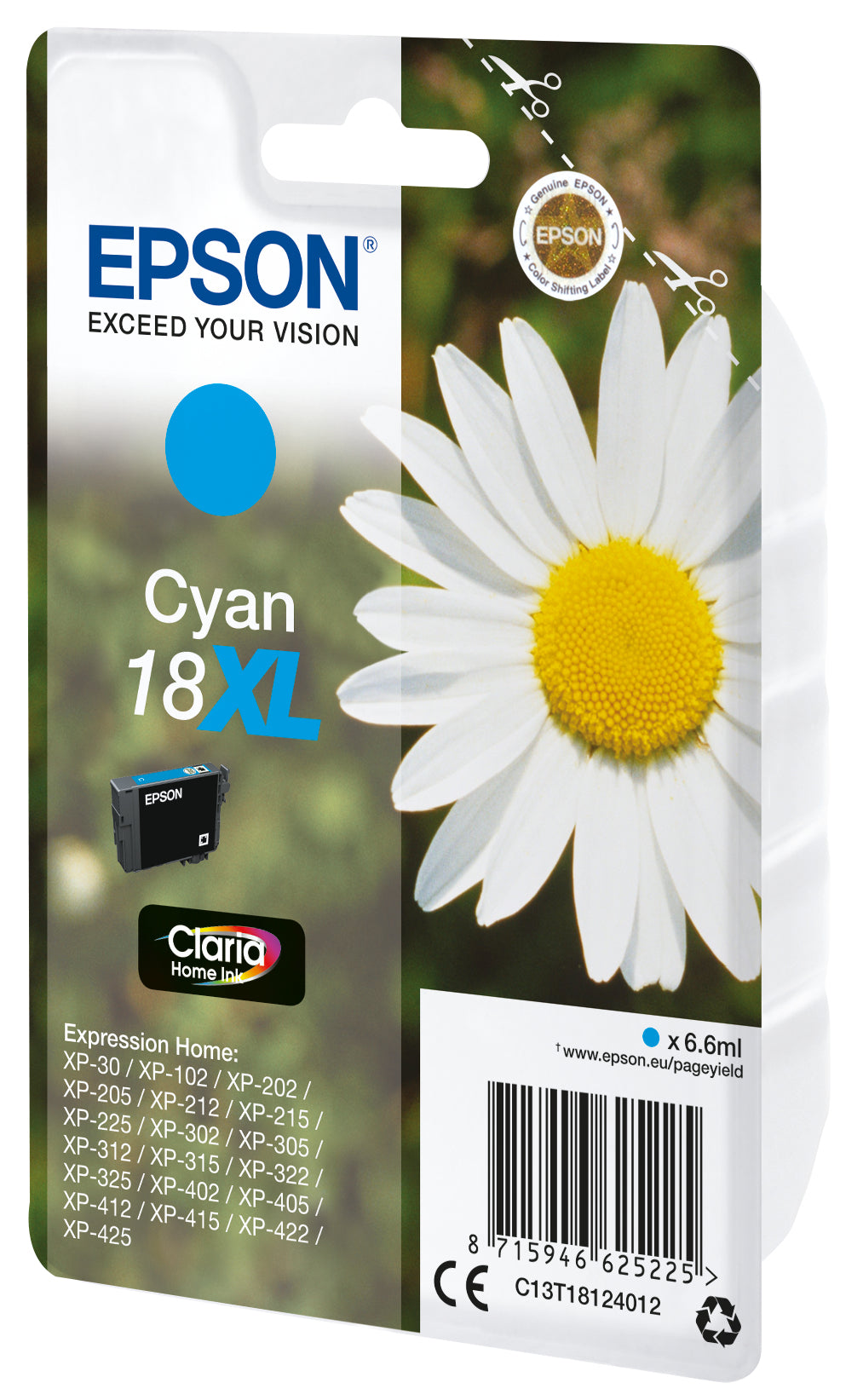 Singlepack Cyan 18XL Claria Home Ink