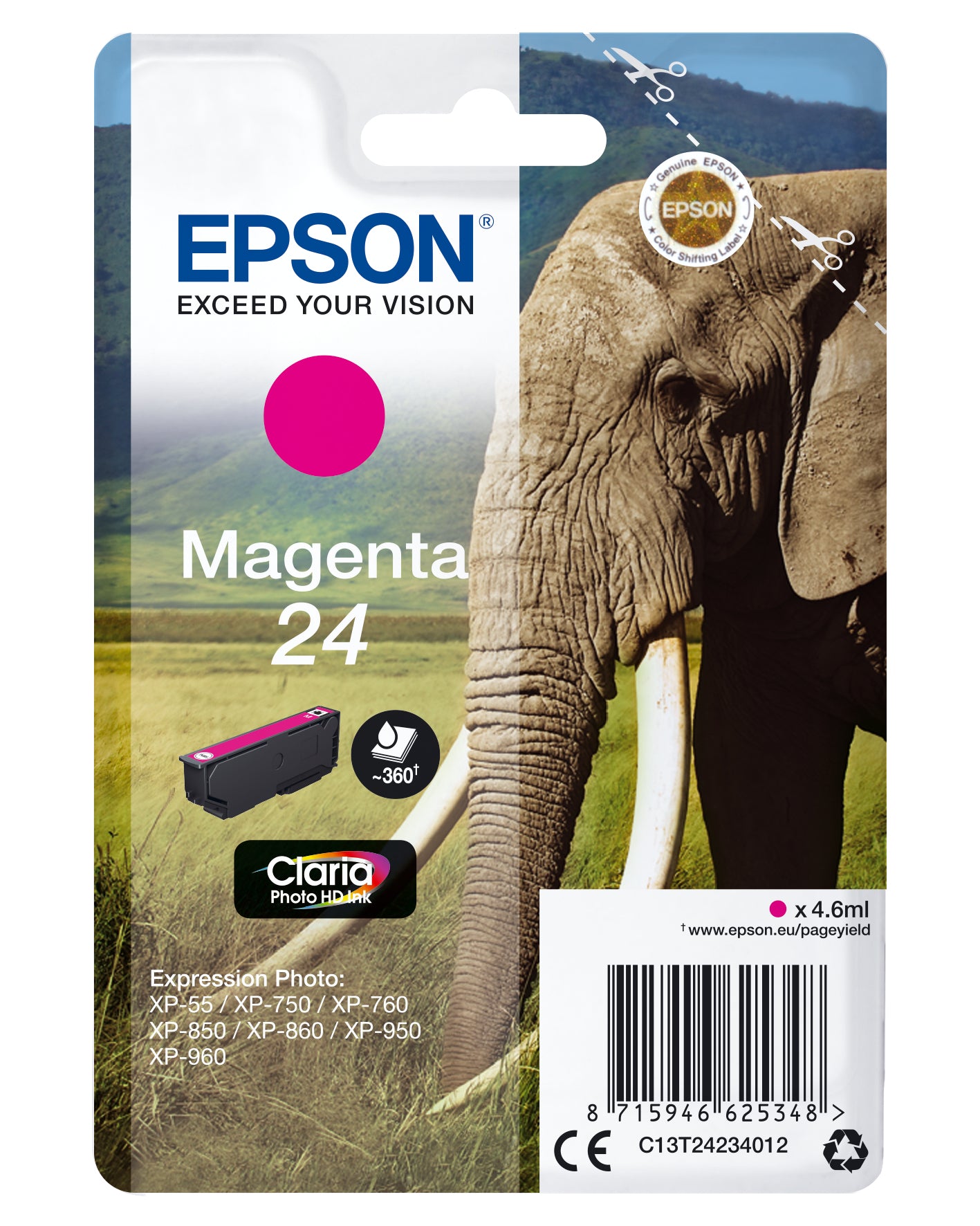 Singlepack Magenta 24 Claria Photo HD Ink