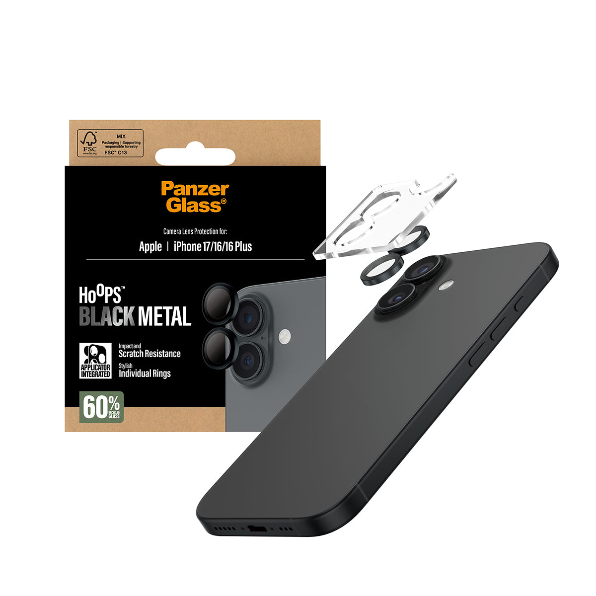 PanzerGlass Hoops Lens Protector - Zwart - voor iPhone 17