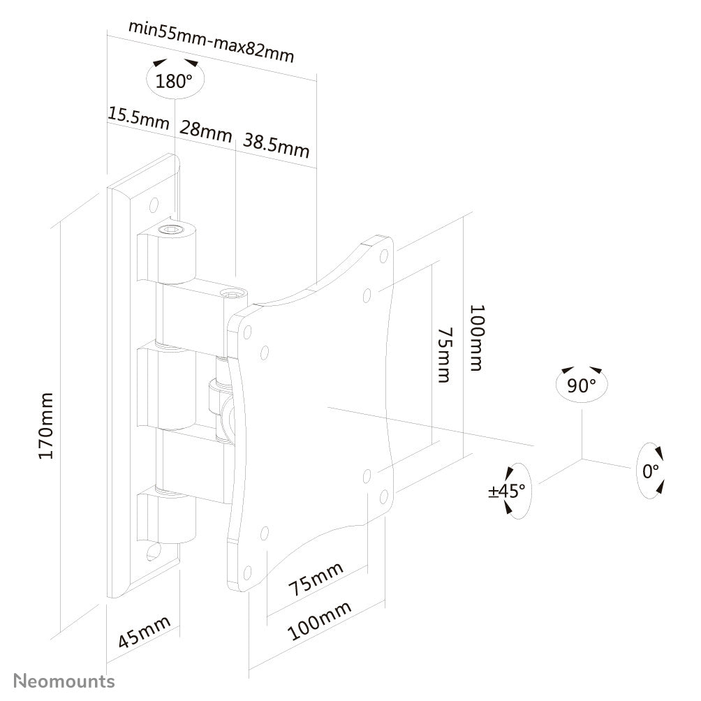 Flat Screen Wall Mount (1 pivot & tiltable)