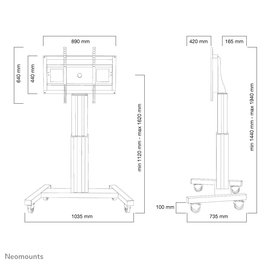 Motorised Mobile Floor Stand - VESA 200x200 up to 800x600