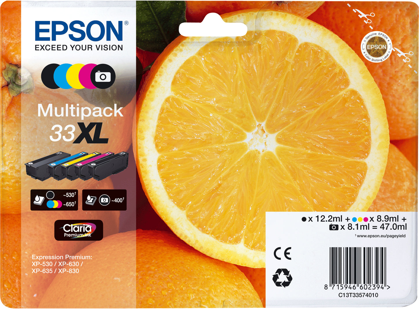 EPSON Multipack Oranges not alarmed - Claria Premium Ink