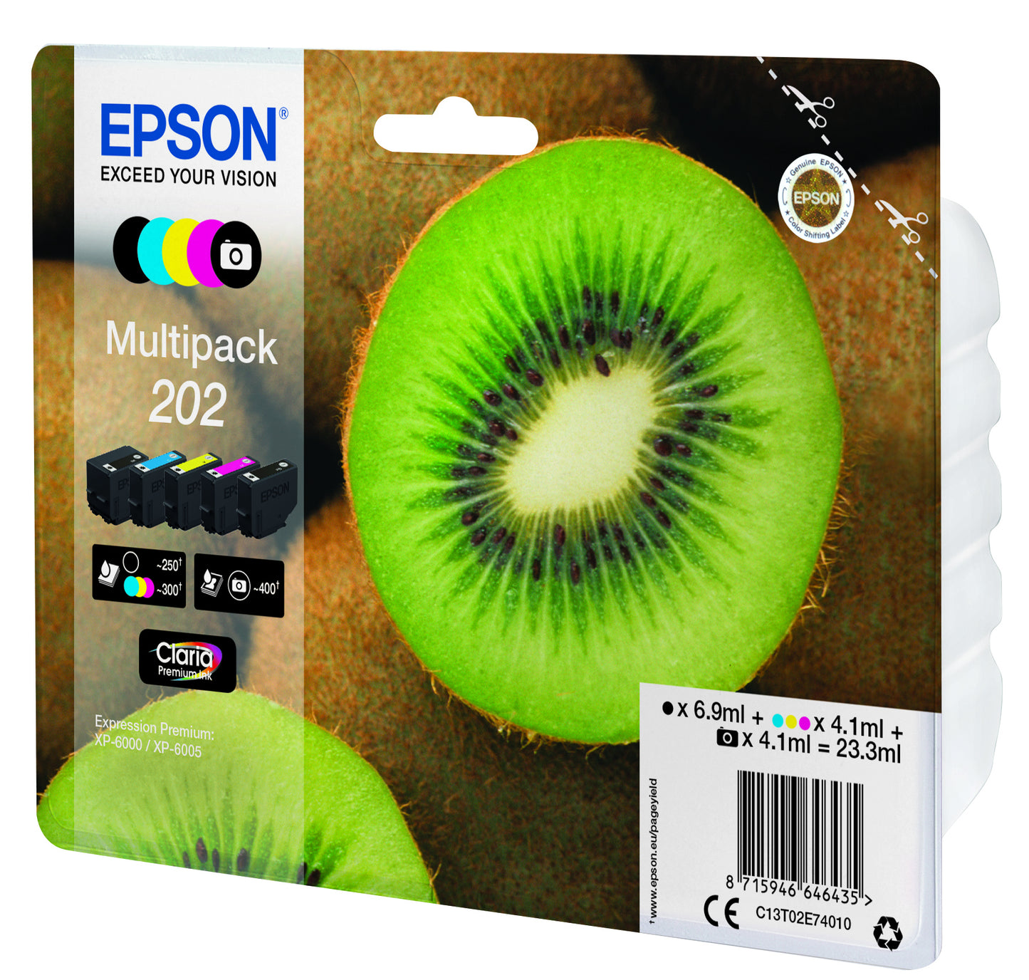 EPSON Multipack 5-farbig 202 Kiwi Clara Premium Ink