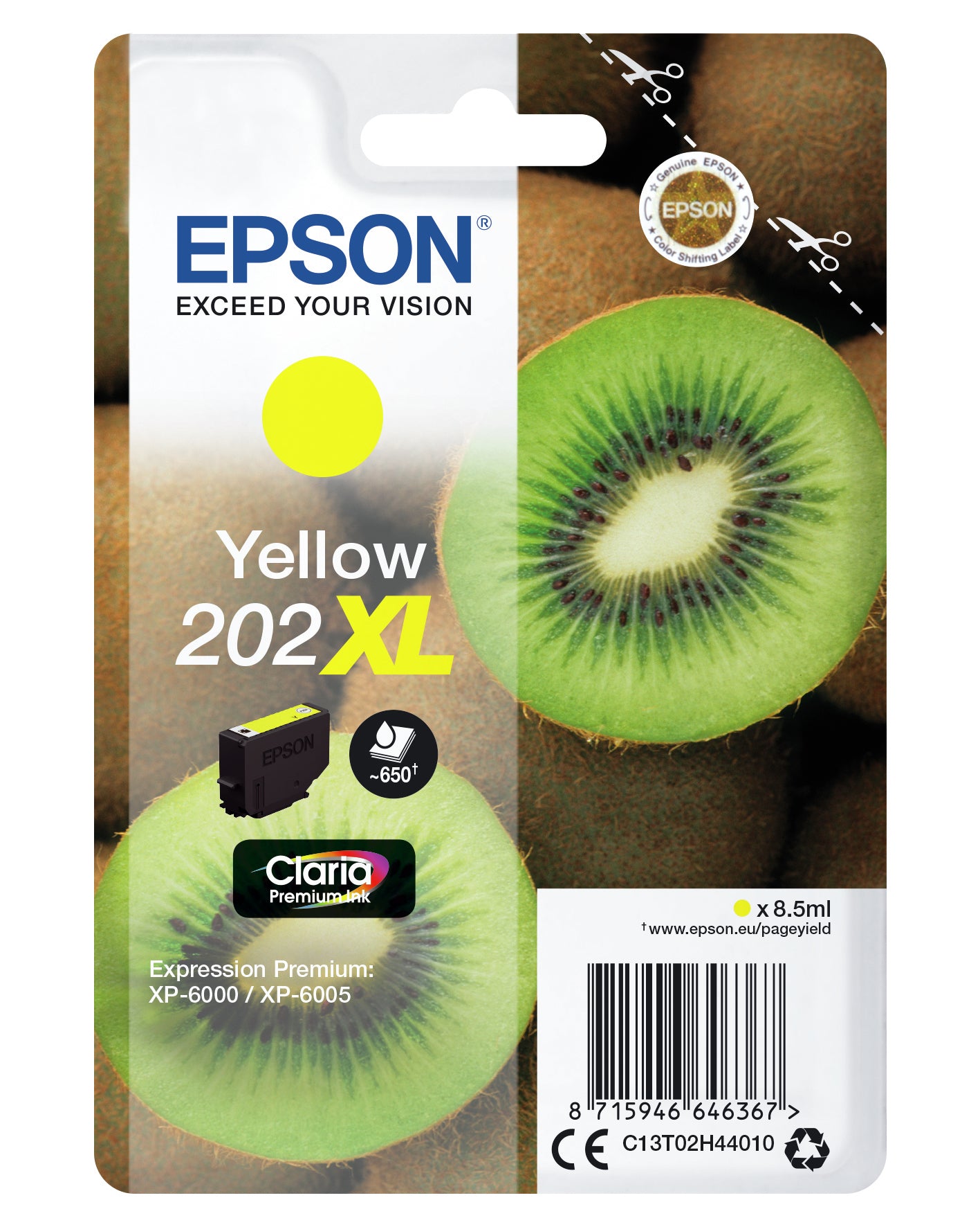 EPSON Singlepack Yellow 202XL Kiwi Clara Premium Ink