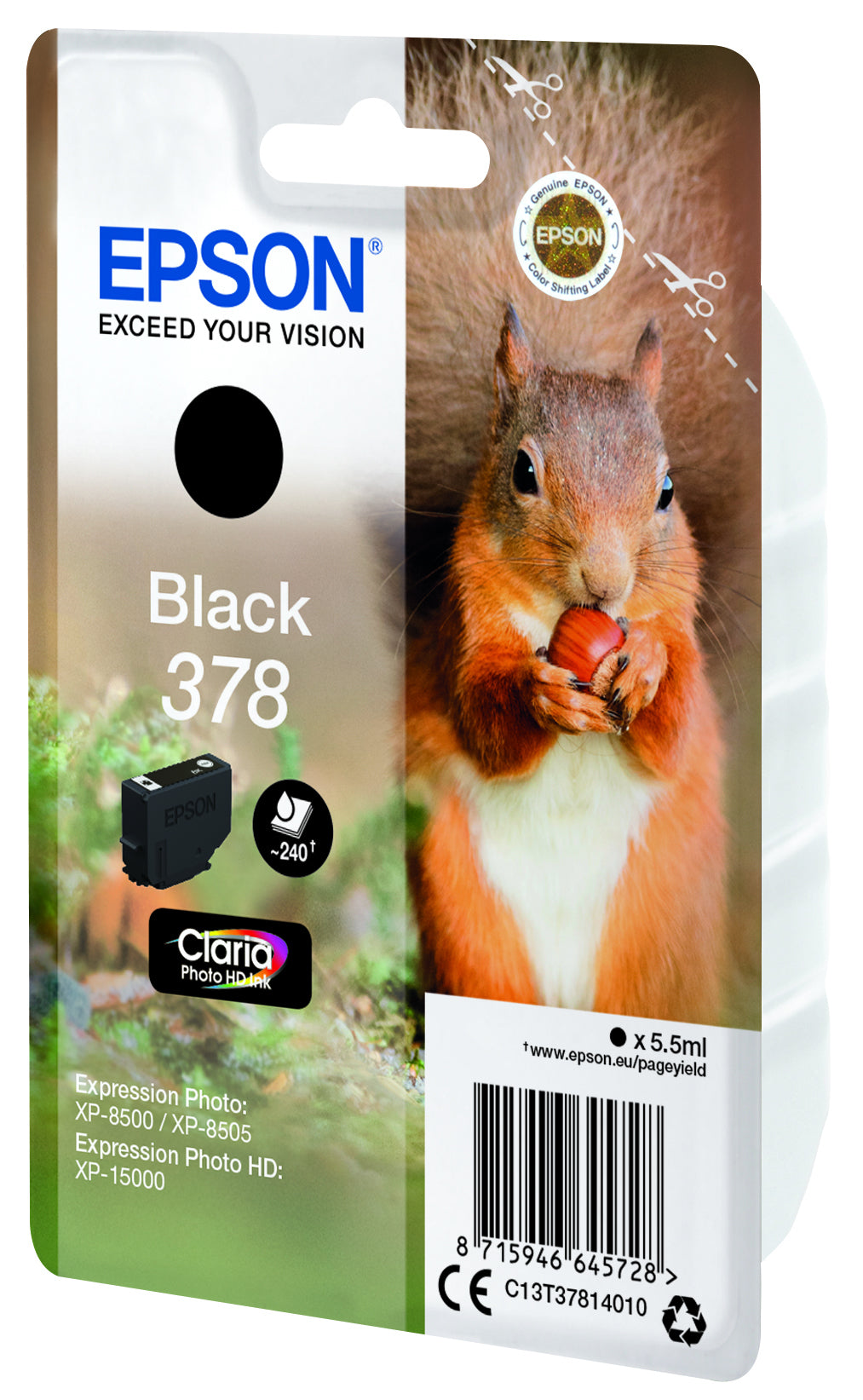 EPSON Singlepack Black 378 Eichhörnchen Clara Photo HD Ink