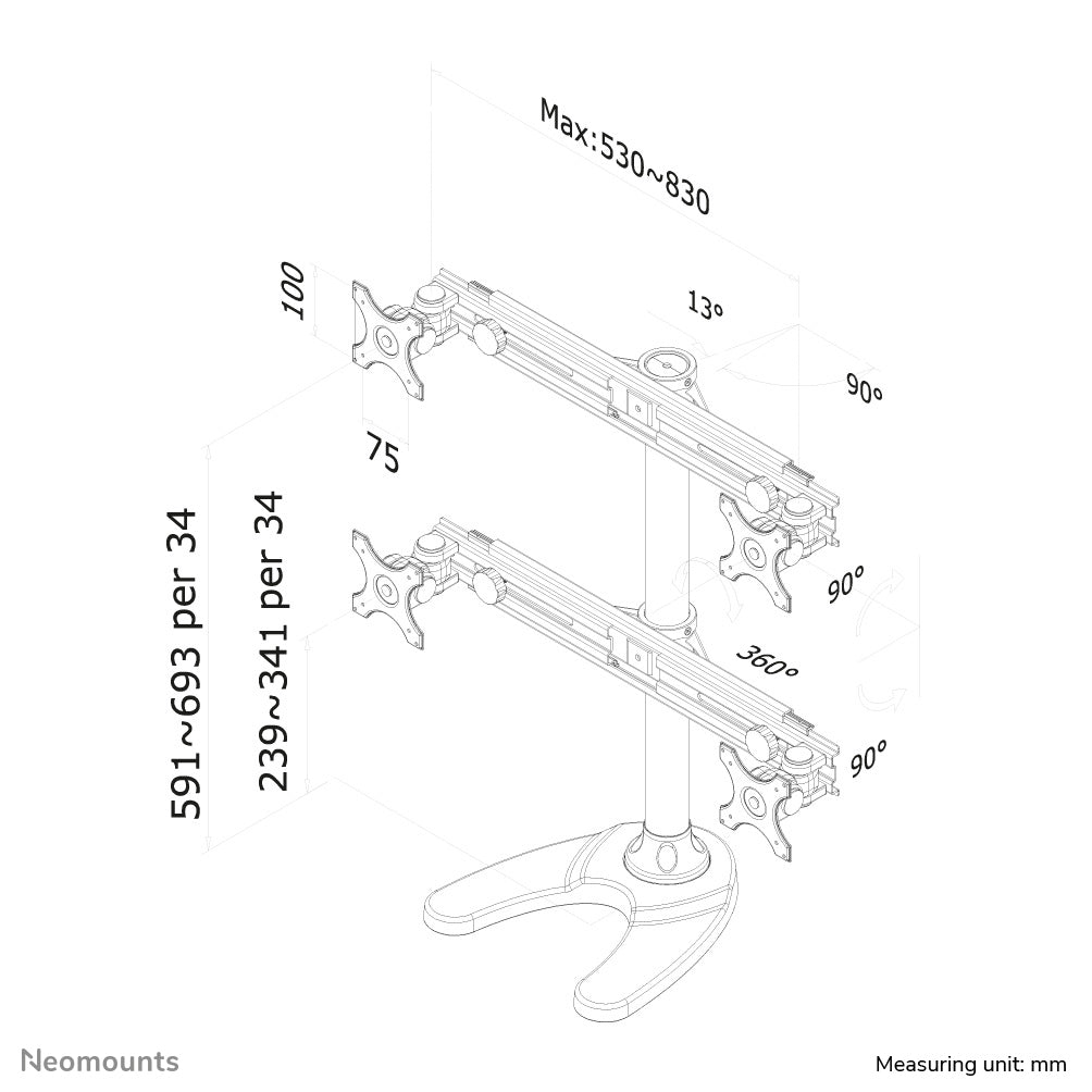 Flat Screen Desk Mount (stand/grommet)