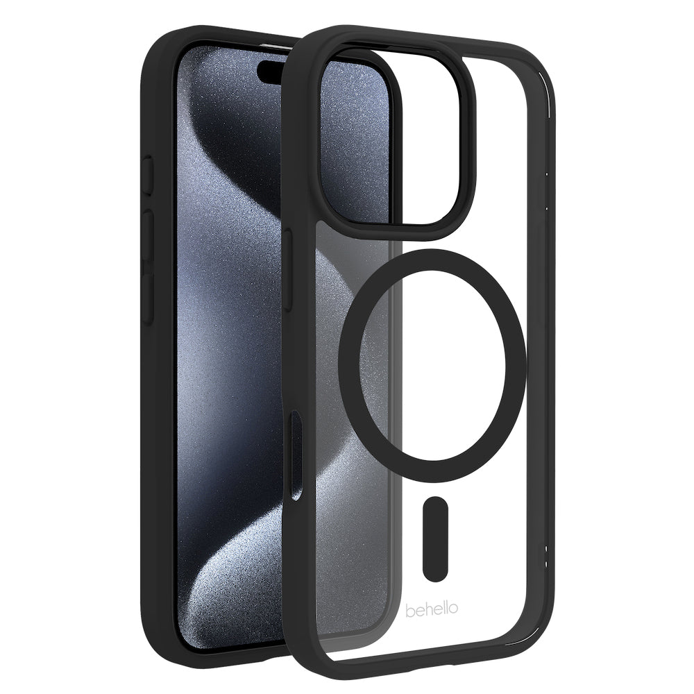 iP 16 Pro Transparant Case Ring Black