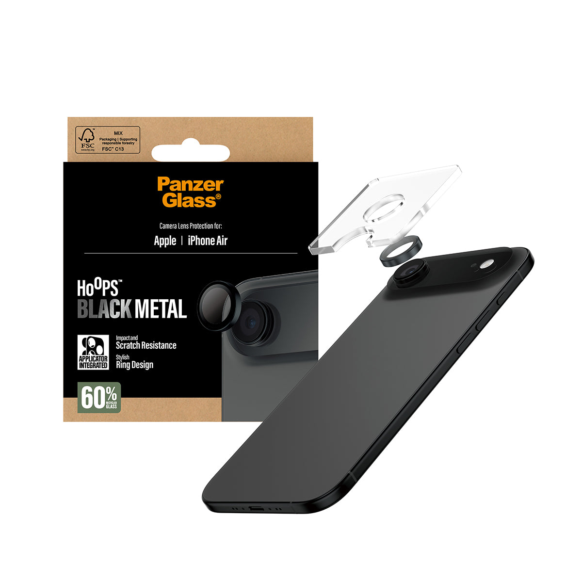 PanzerGlass Hoops Lens Protector - Zwart - voor iPhone 17 Air