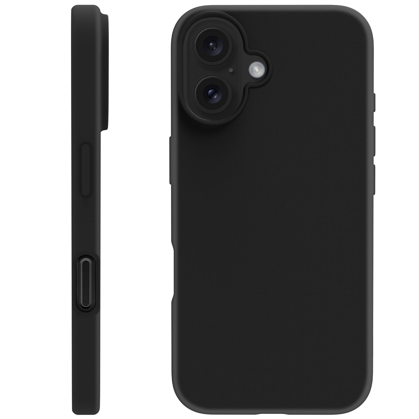 iP 16 Soft Touch Case Magnetic RingBlack