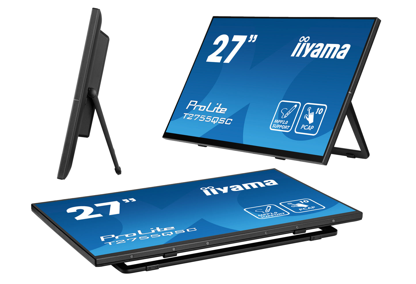 IIYAMA 27W LCD Bonded Projective Capacitive 10-Points Touch QHD Bezel Free IPS