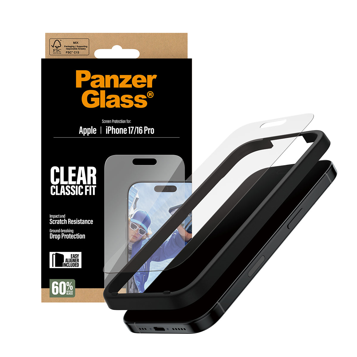 PanzerGlass Screen Protector Classic Fit - Transparant - voor Apple iPhone 17