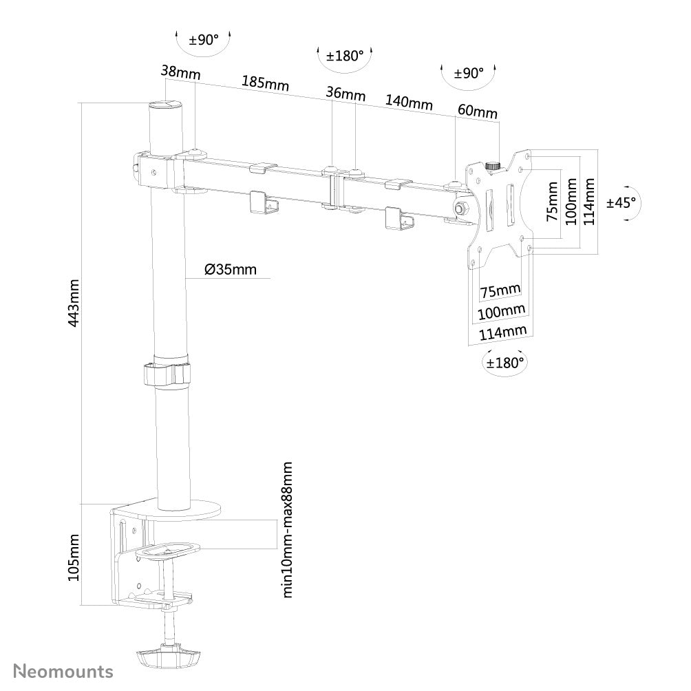 NewStar FlatScreen Desk Mount 10-32