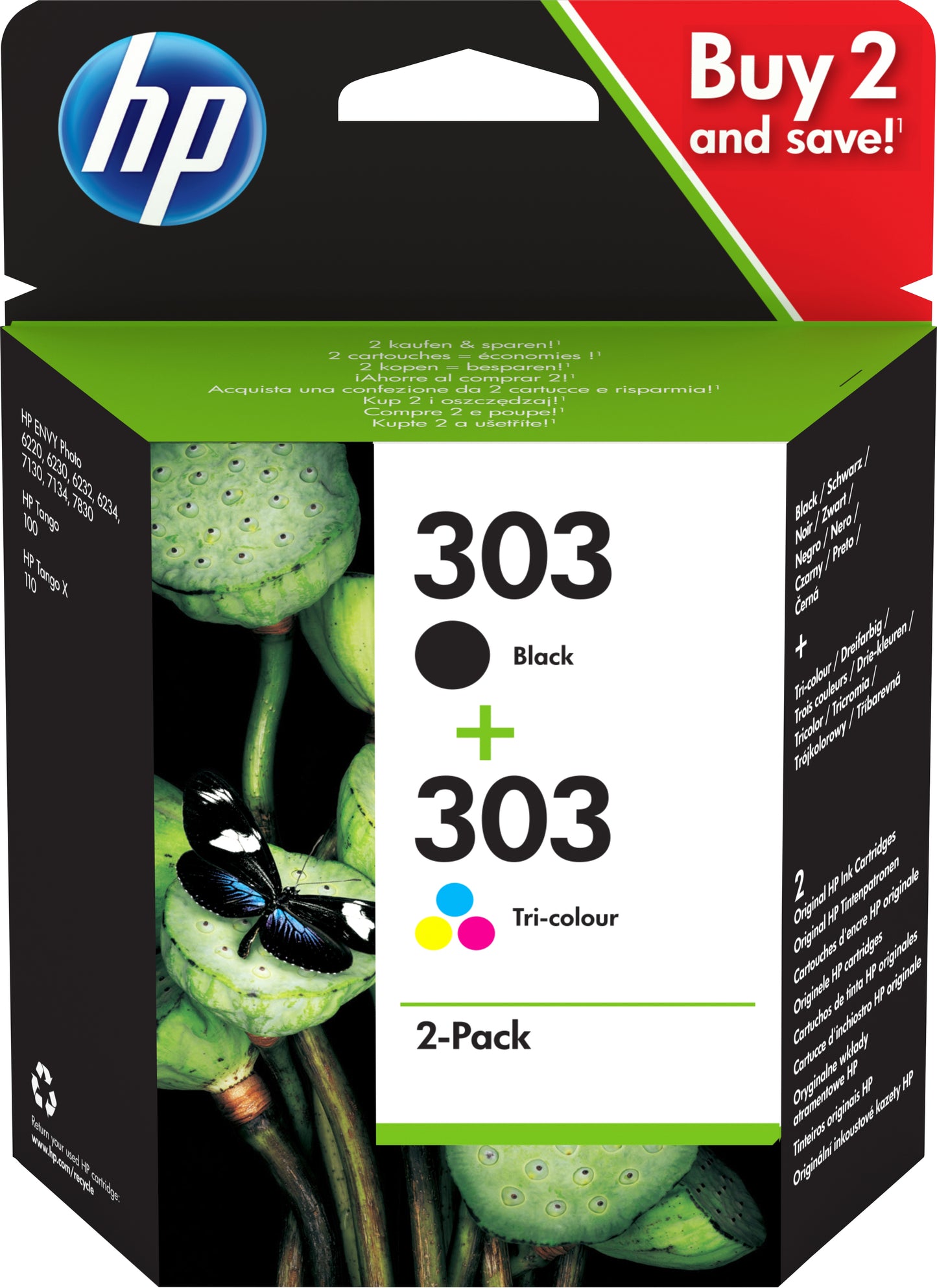 HP 303 INKTCARTRIDGE 3YM92AE BLACK+COLORS COMBO PACK