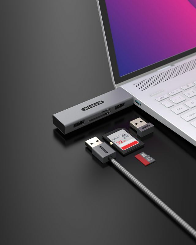 USB Stick Card Reader with 2 USB ports
