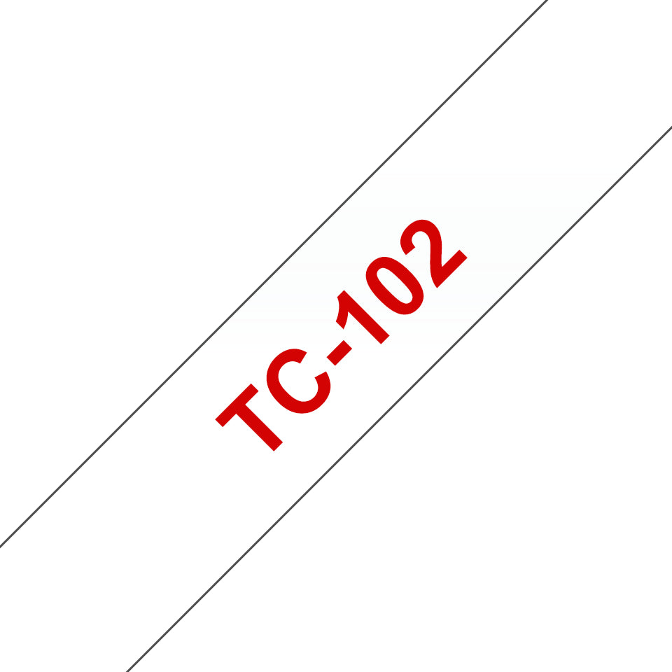 BROTHER P-Touch TC-102 red on clear 12mm