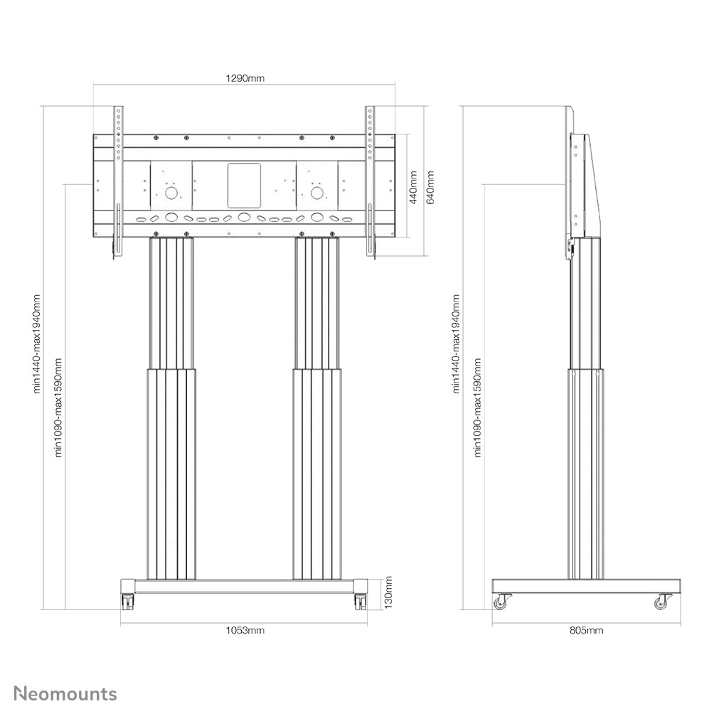 Motorised Mobile Floor Stand - VESA 300x200 up to 1200x600