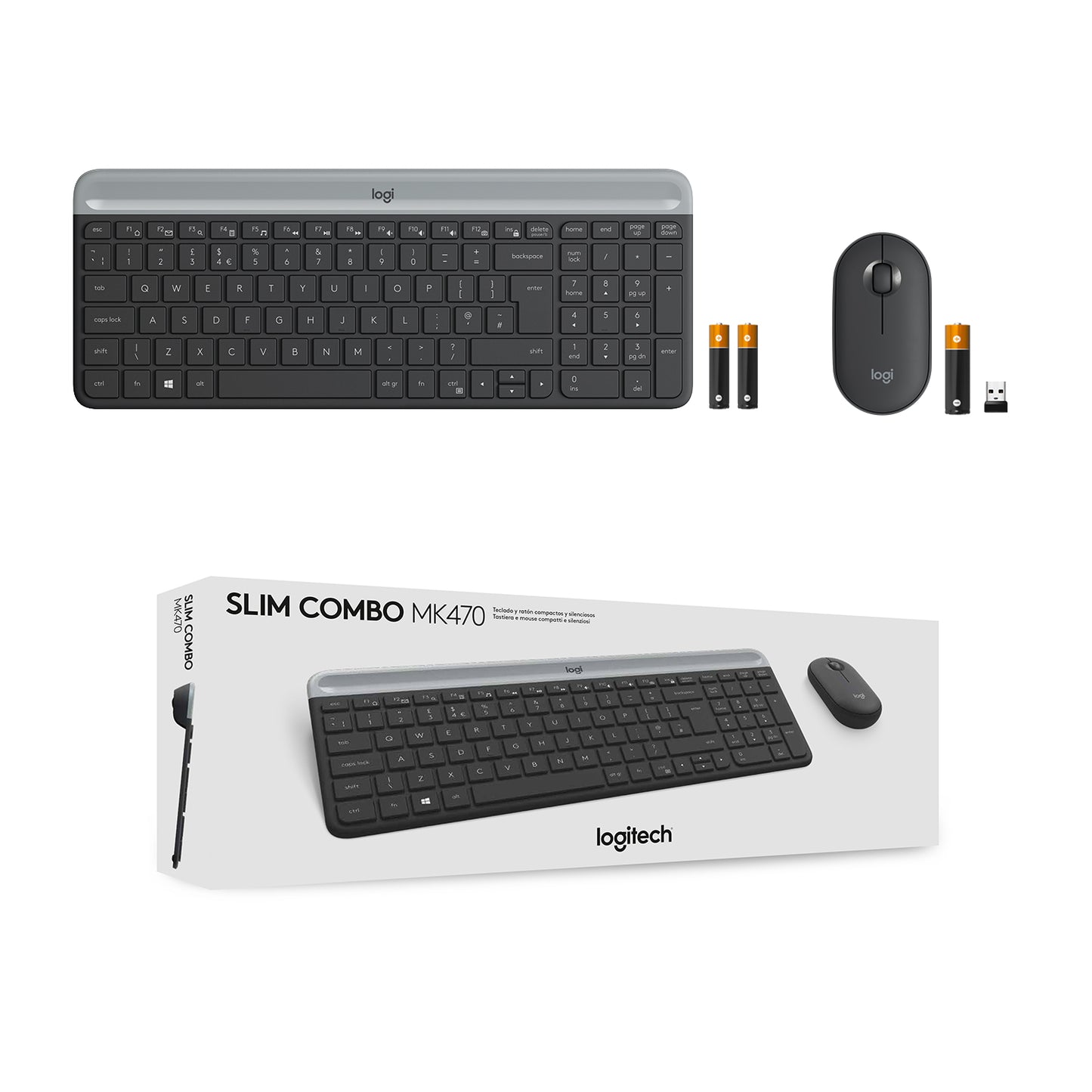 Slim Wireless Keyboard and Mouse Combo MK470 - GRAPHITE - US INTL - INTNL