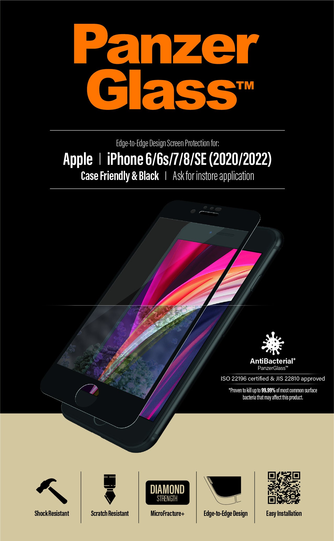 Apple iPhone 6/6s/7/8/SE (2020) - Black CF