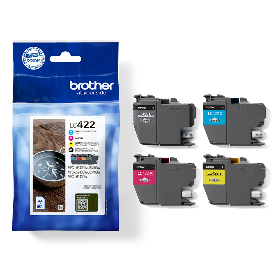 Black Cyan Magenta and Yellow Ink Cartridges Multipack. Each cartridge printsup to 550 pages