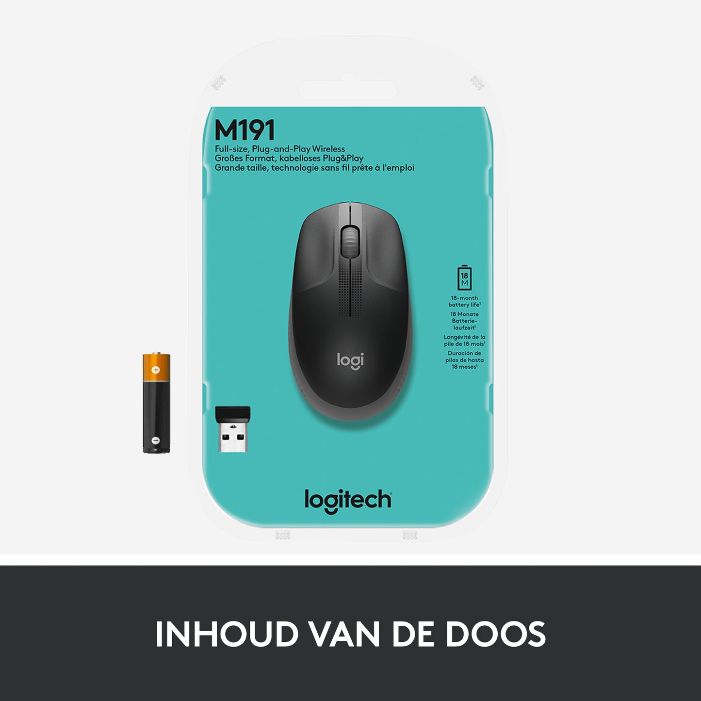 Logitech wireless mouse m190 black