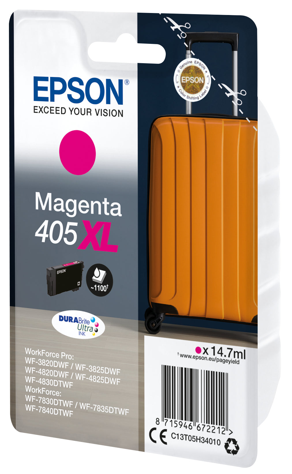 Singlepack Magenta 405XL DURABrite Ultra C13T05H34010