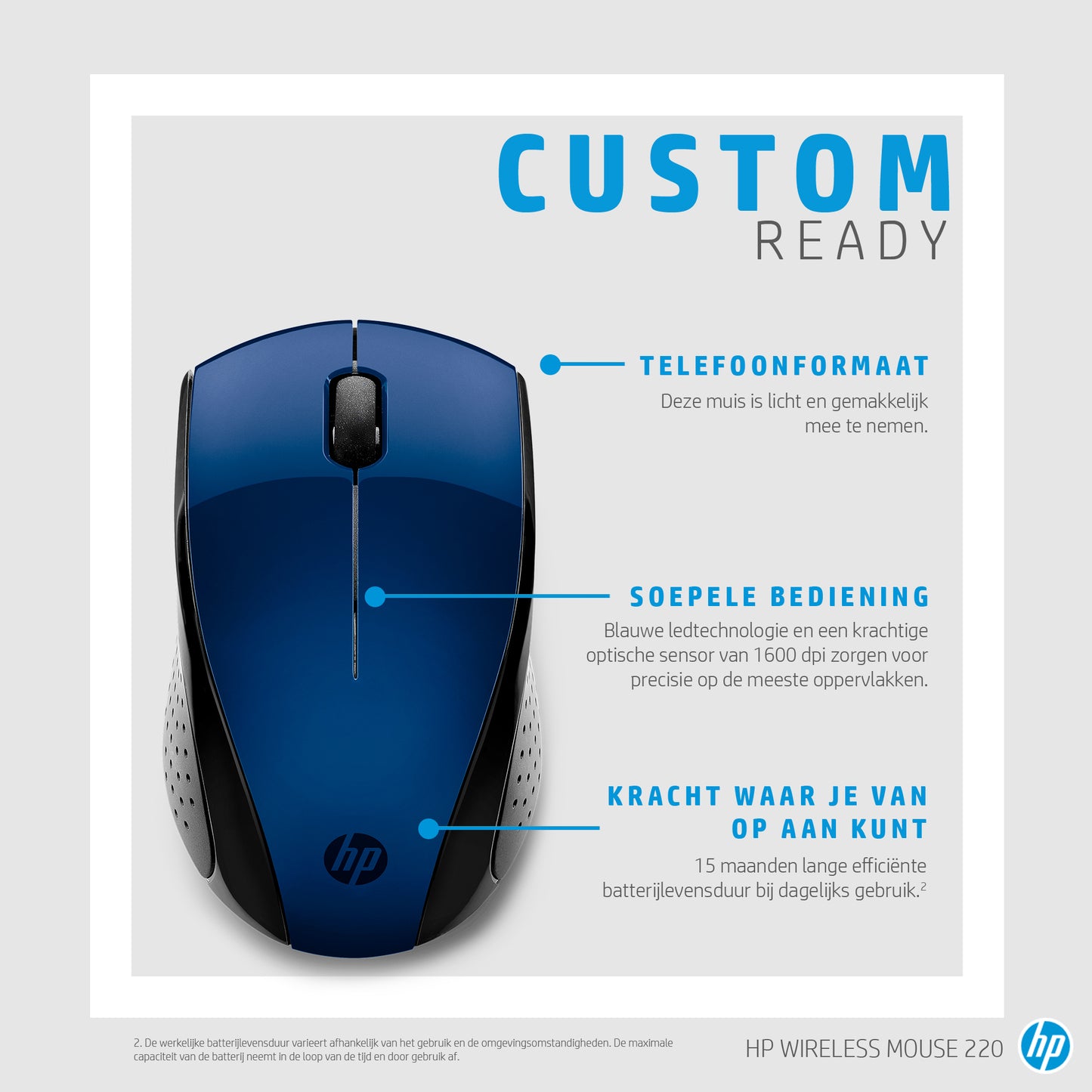 HP Draadloze Muis 220 Blauw