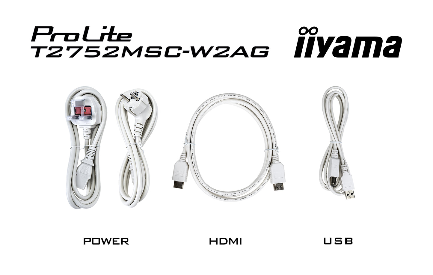 IIYAMA T2752MSC-W1AG 27inch WHITE IPS Optical Bonded PCAP 10P Touch with AG and Anti-Finger print coating 1920x1080