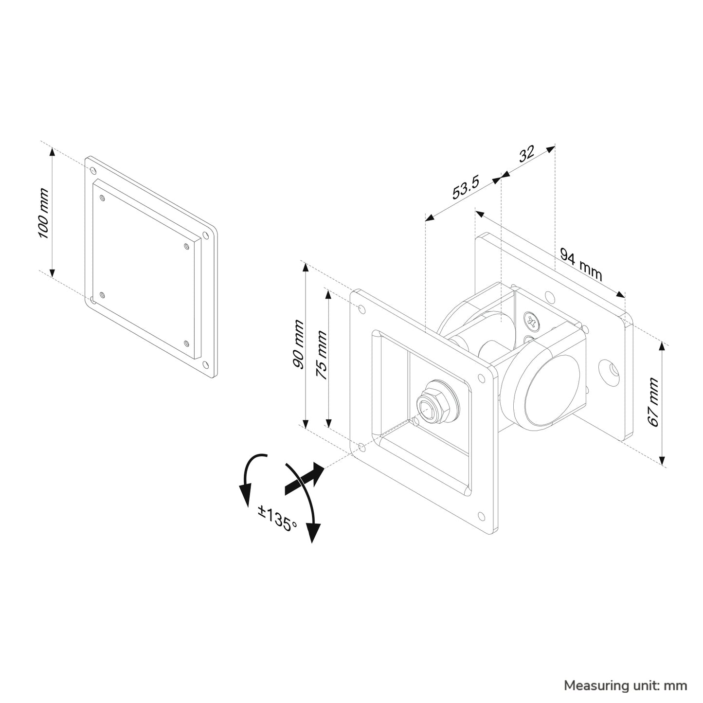 Flat Screen Toolbar Mount for FPMA-DTB100/FPMA-DTB200/FPMA-WTB100