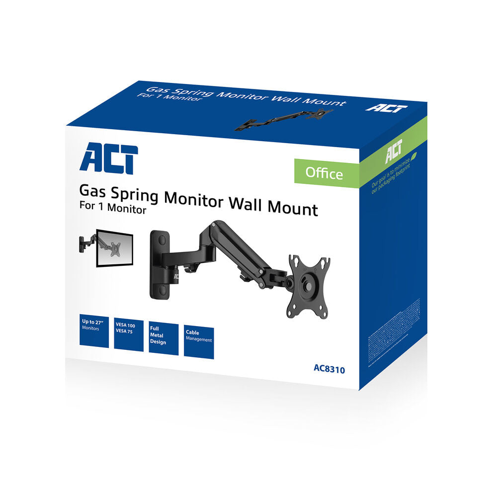 ACT GAS SPRING MONITOR ARM WALLMOUNT
