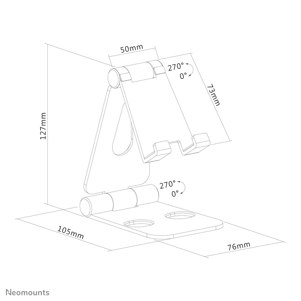 NewStar Phone Desk Stand (suited for phones up to 7) silver