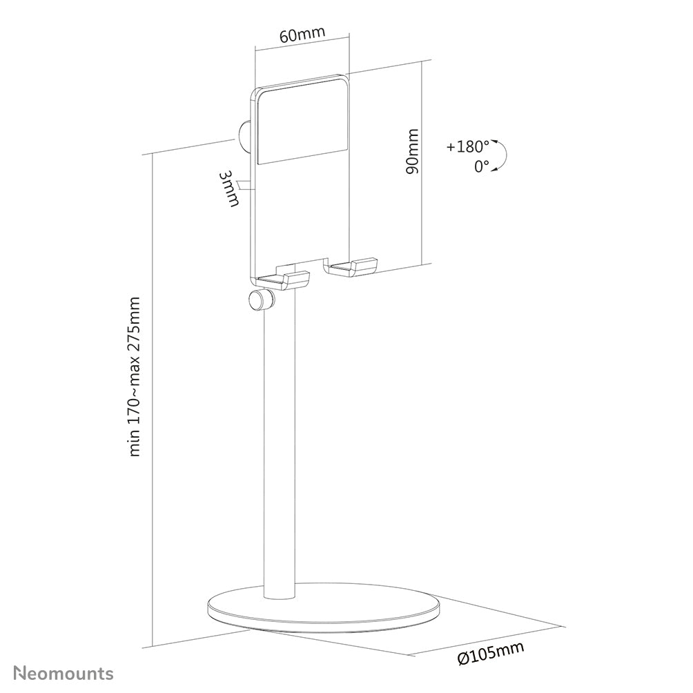 NewStar Phone Desk Stand (suited for phones up to 7) silver
