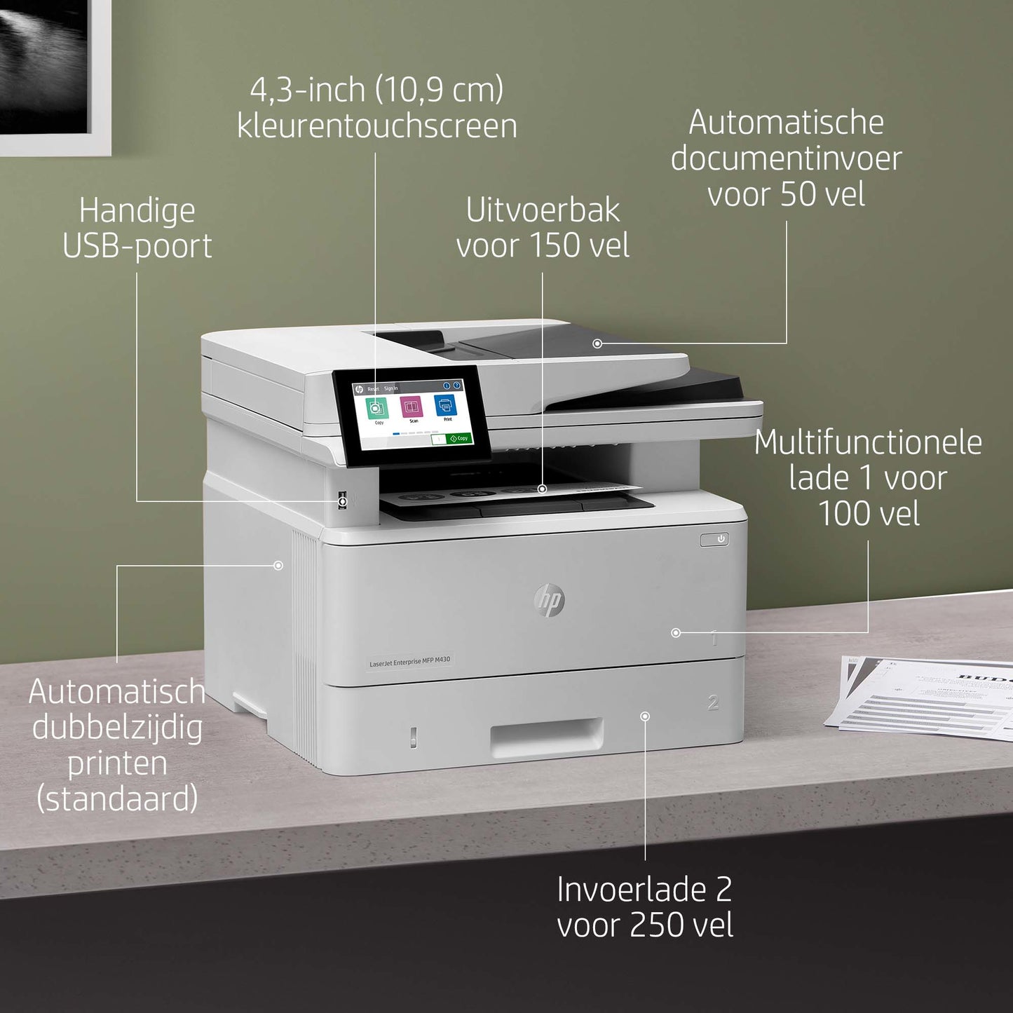 HP LaserJet Ent MFP M430f Printer SHOW-I 3PZ55A*SHOW-IT
