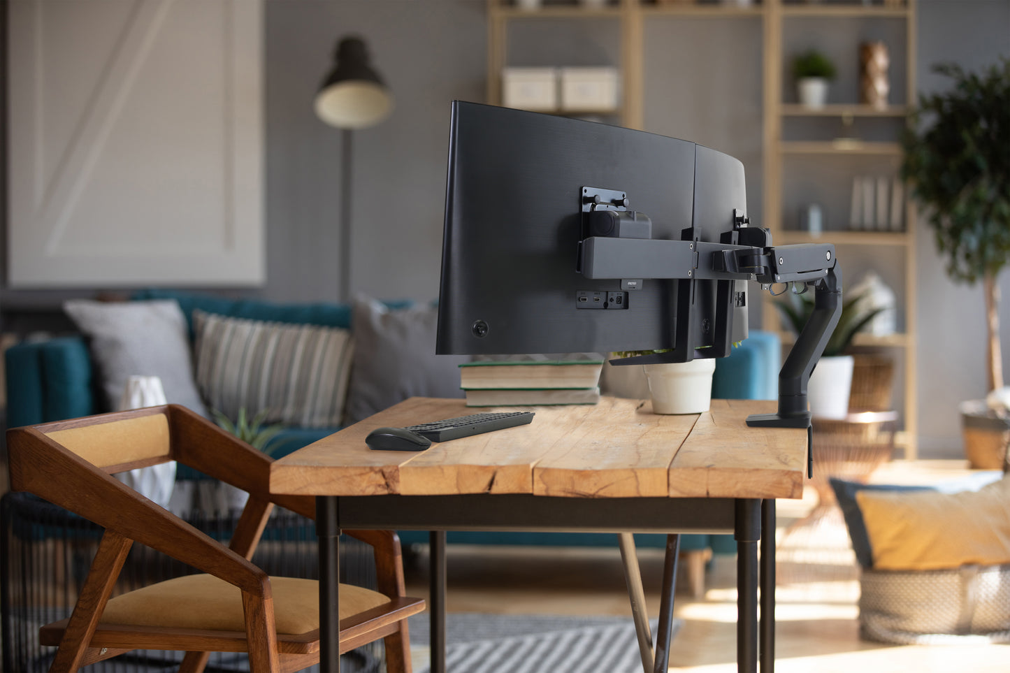 HX DESK DUAL MONITOR ARM MATTE BLACK 45-476-224