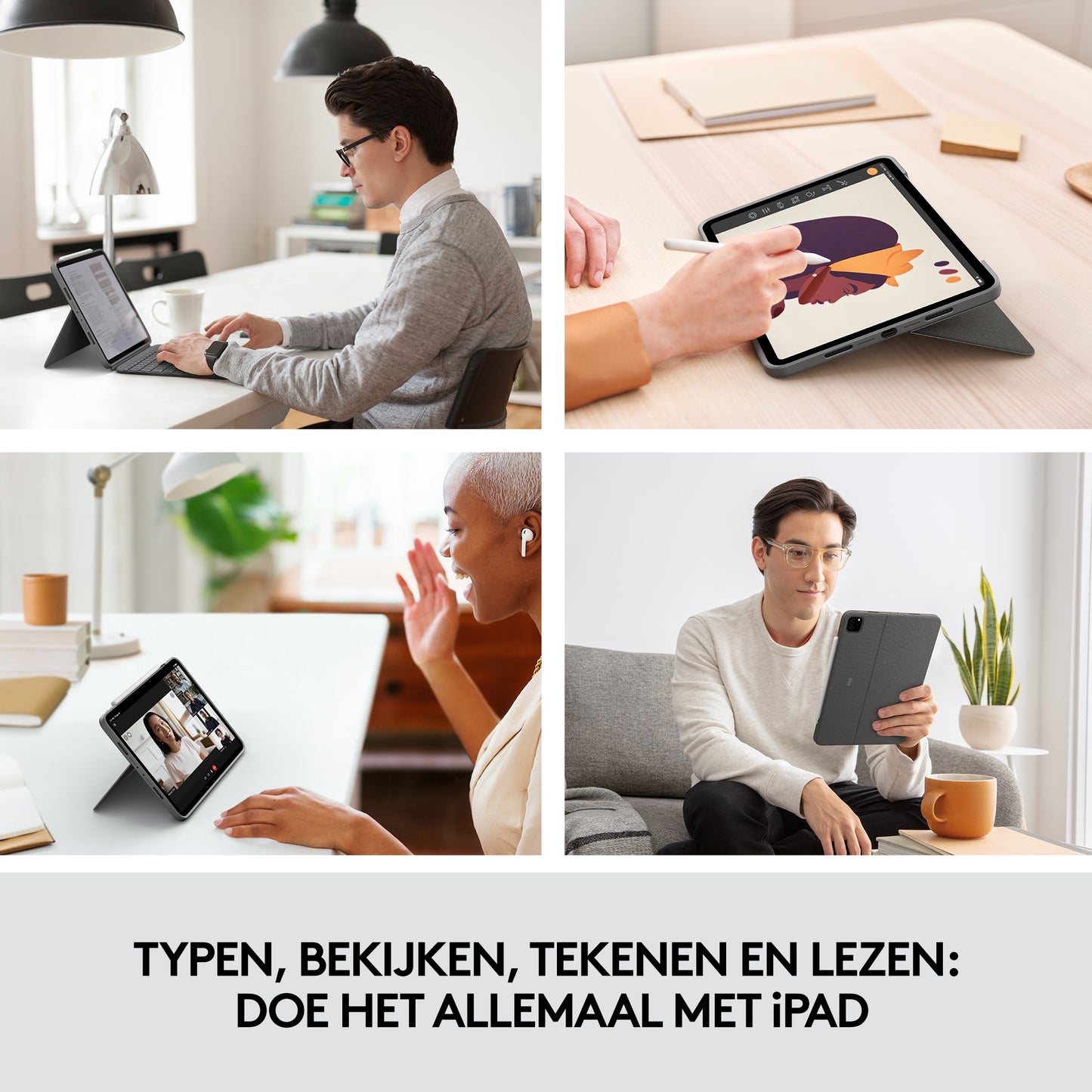 Logitech Combo touch - iPad Pro 11 inch (1,2,3,4 Gen) - Azerty - Grey