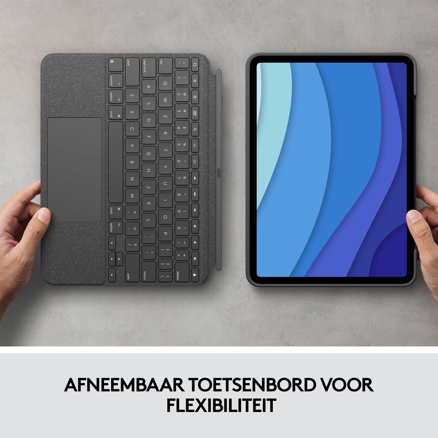 Logitech Combo touch - iPad Pro 11 inch (1,2,3,4 Gen) - Azerty - Grey