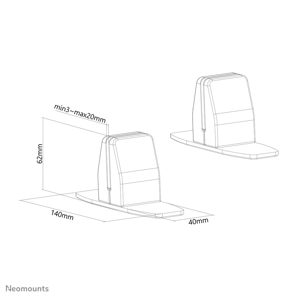 Newstar Desk Stand for NS-GLSPROTECTXXX NS-CLMPSTANDWHITE